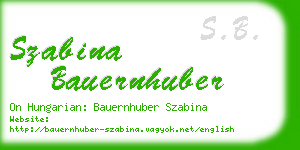 szabina bauernhuber business card